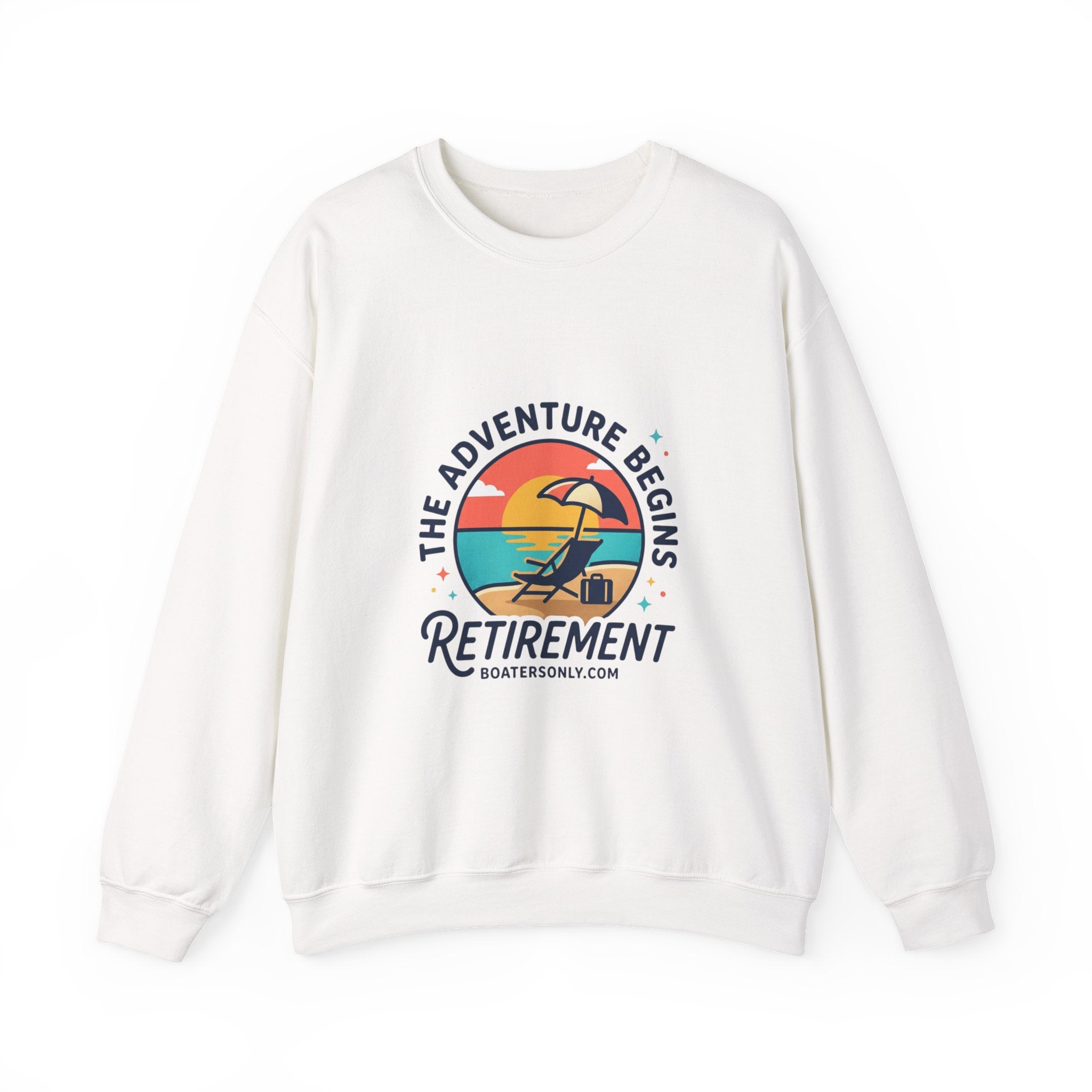 The Adventure Begins Retirement Sweatshirt | beach life, travel