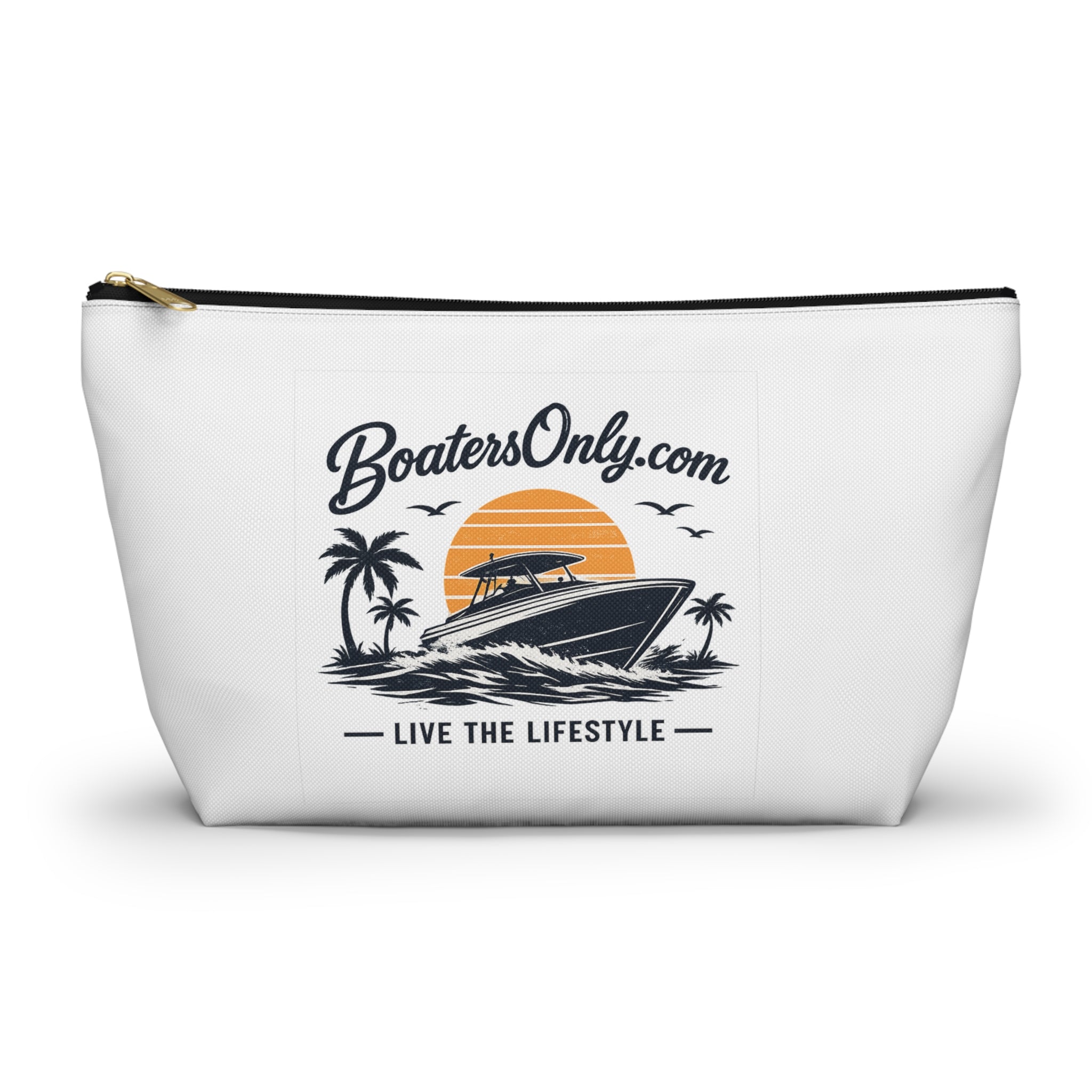 BoatersOnly Boat Life Accessory Pouch — 'Live the Lifestyle' Travel Cosmetic Bag