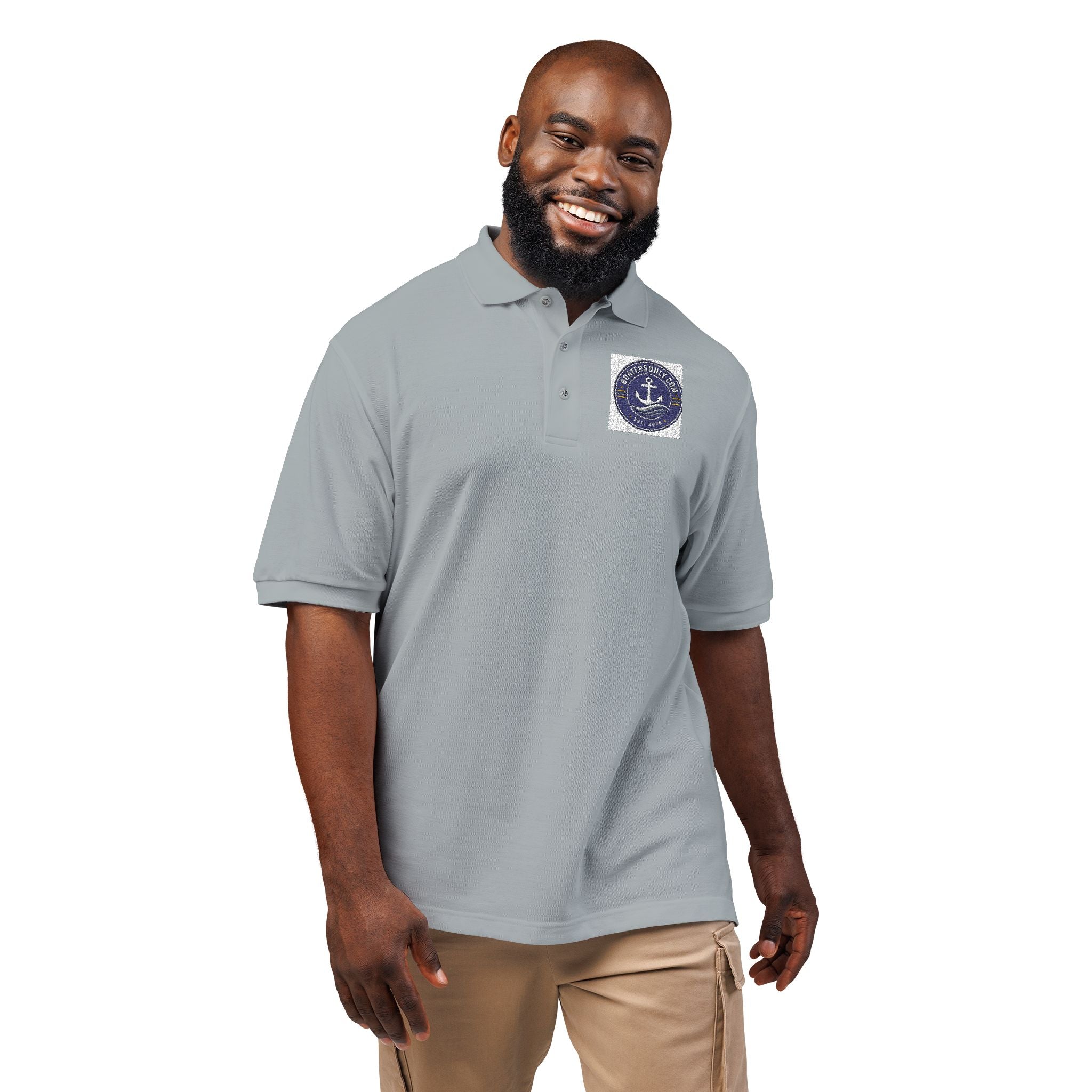 Nautical Anchor Embroidered Polo Shirt