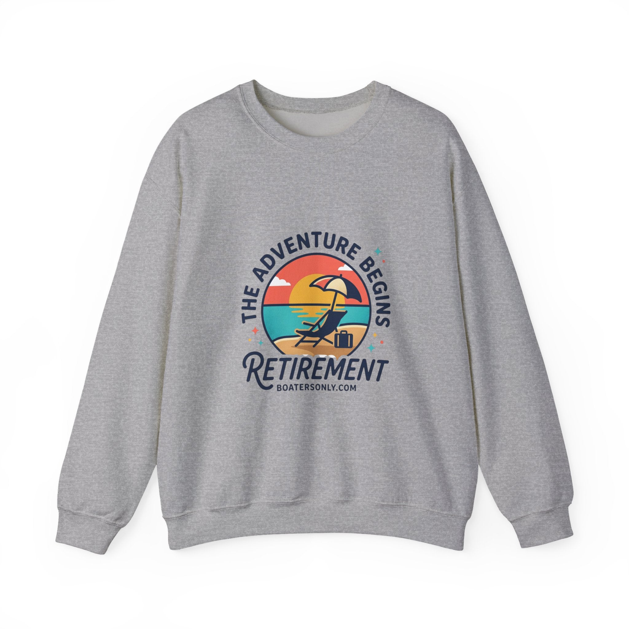 The Adventure Begins Retirement Sweatshirt | beach life, travel