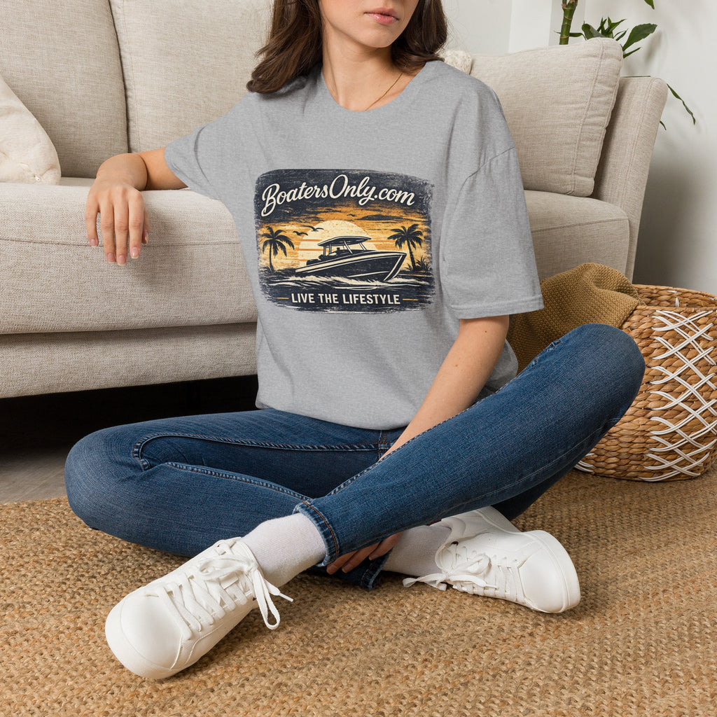 BoatersOnly.com Sunset Boat T-Shirt — Live The Lifestyle Graphic Tee