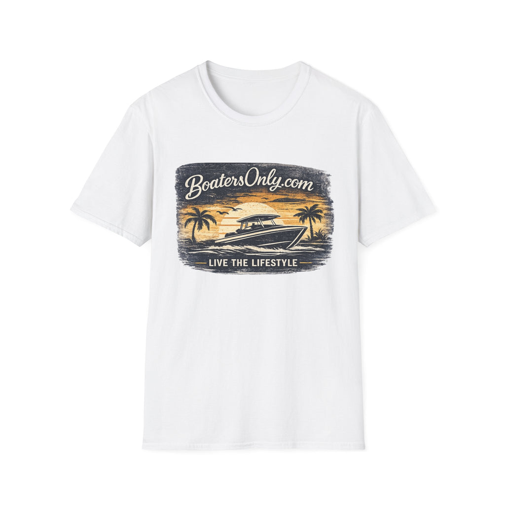 BoatersOnly.com Sunset Boat T-Shirt — Live The Lifestyle Graphic Tee