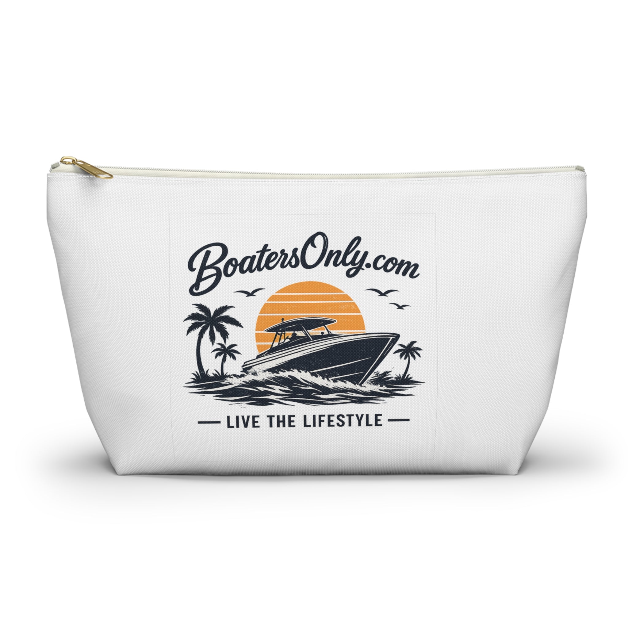 BoatersOnly Boat Life Accessory Pouch — 'Live the Lifestyle' Travel Cosmetic Bag