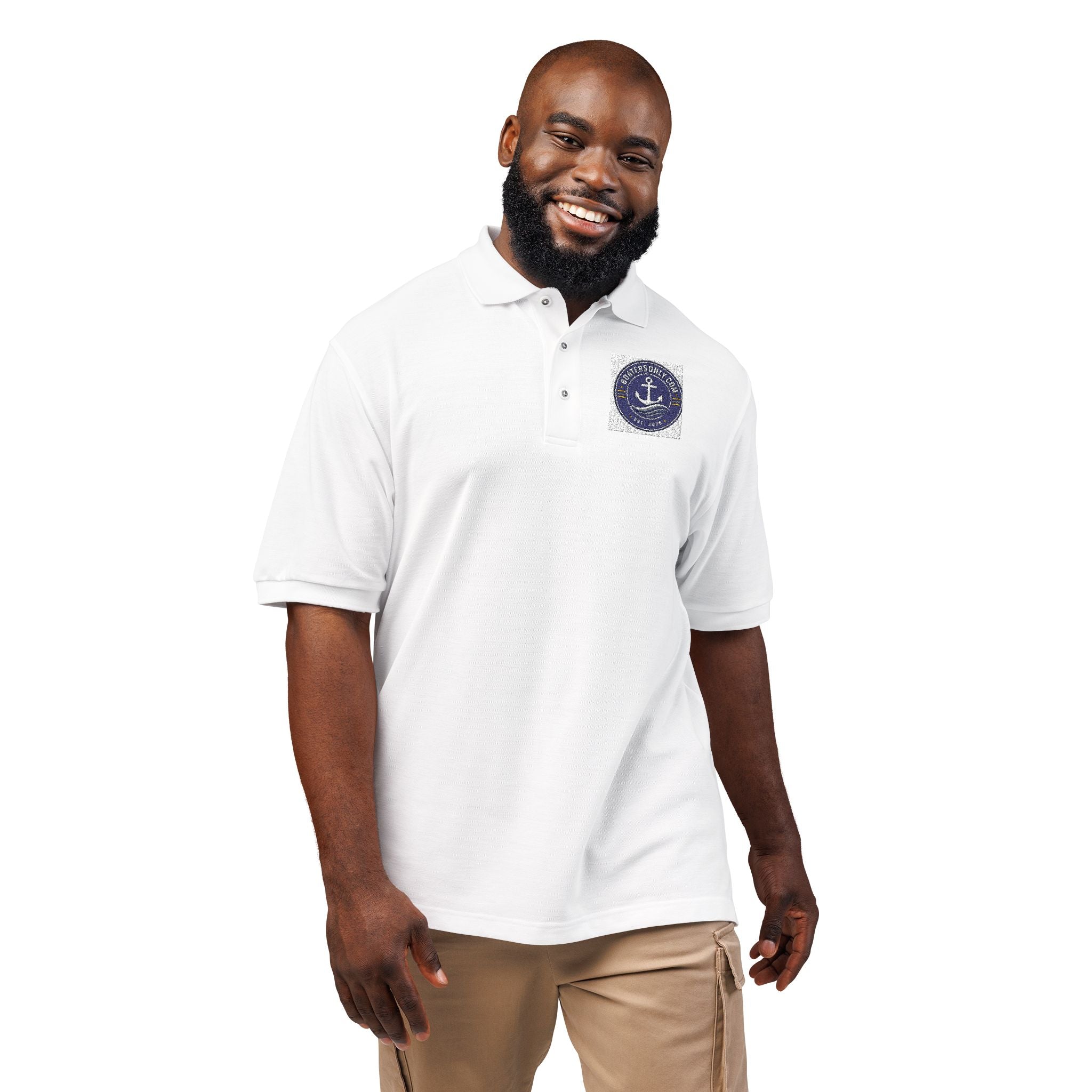 Nautical Anchor Embroidered Polo Shirt