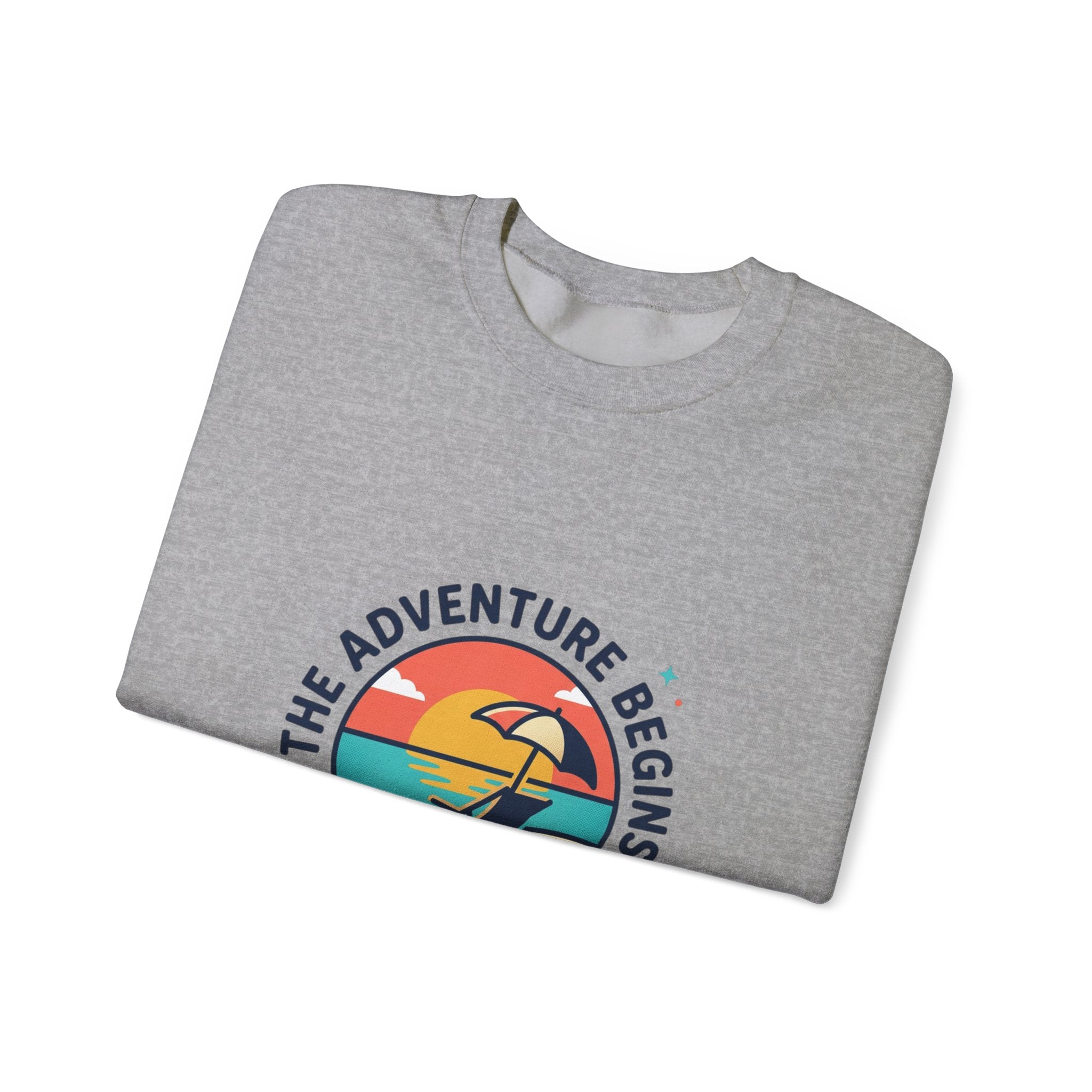 The Adventure Begins Retirement Sweatshirt | beach life, travel