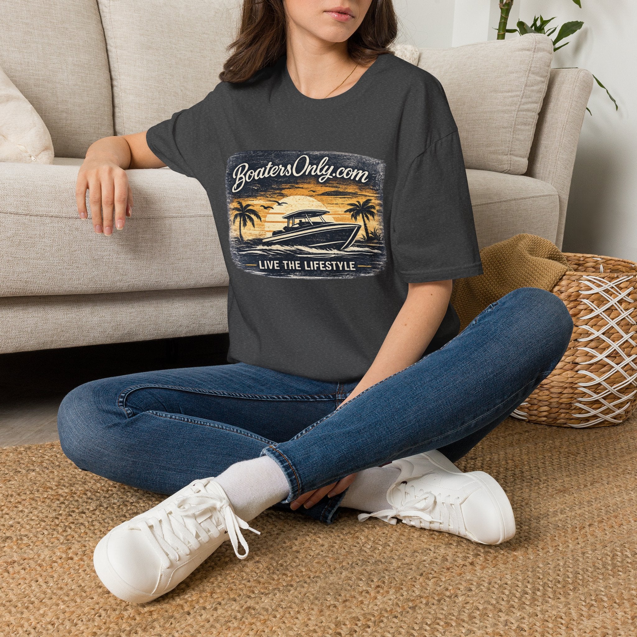 BoatersOnly.com Sunset Boat T-Shirt — Live The Lifestyle Graphic Tee