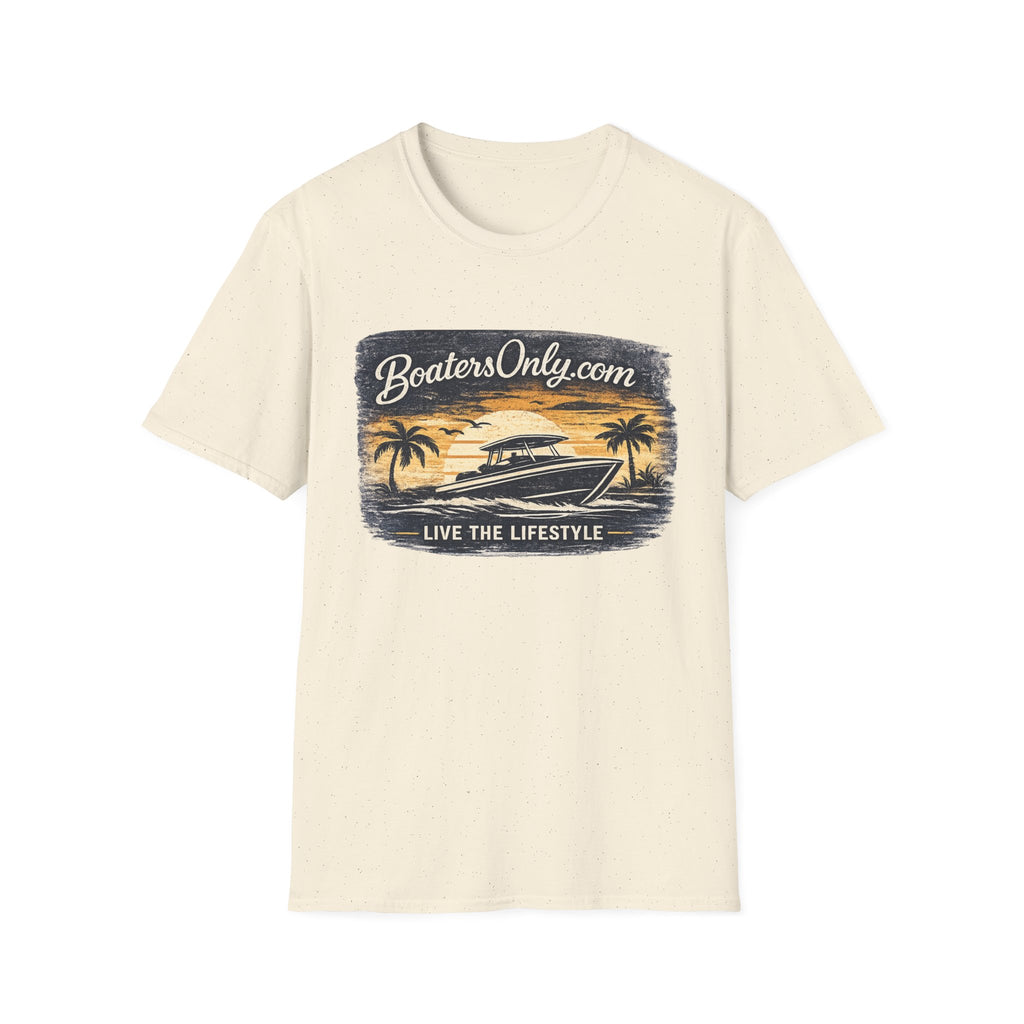BoatersOnly.com Sunset Boat T-Shirt — Live The Lifestyle Graphic Tee