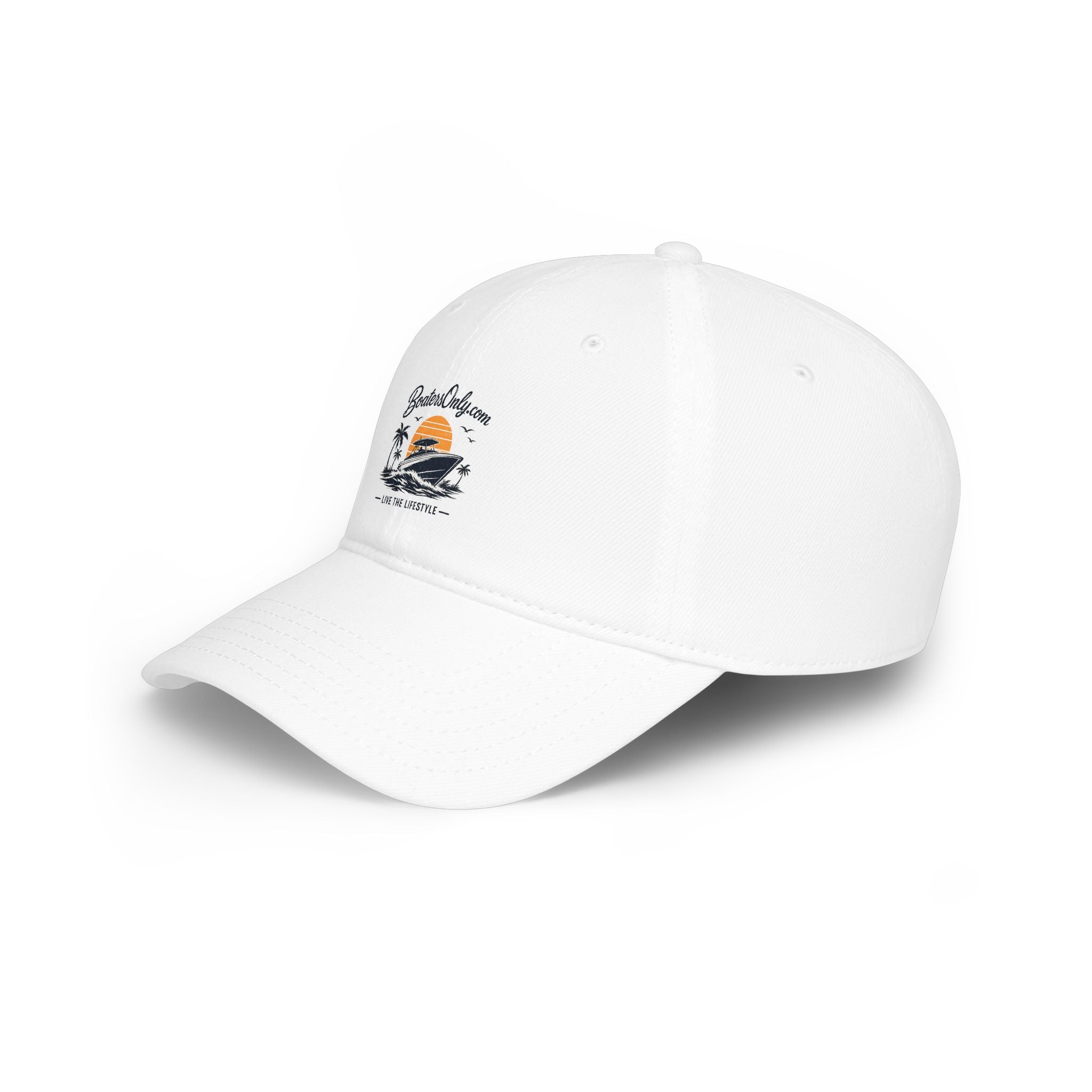 Low Profile Baseball Cap - Retro Sunset Surfing Boat Design