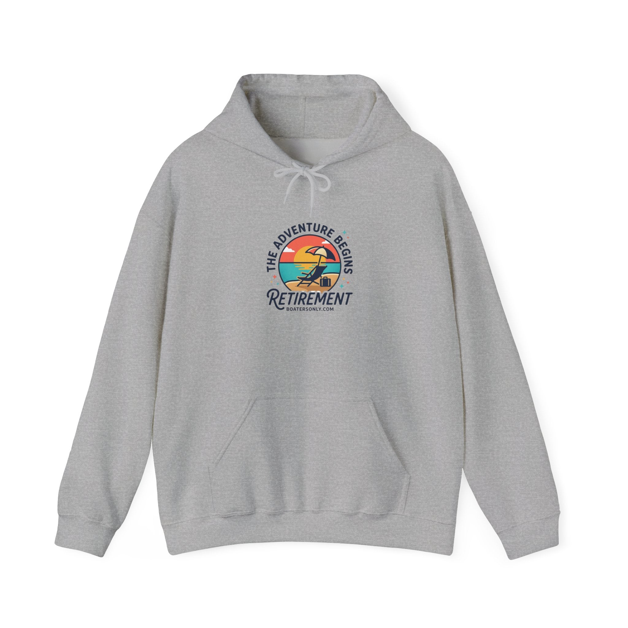 Adventure Begins Retirement Hoodie | beach life, travel retired