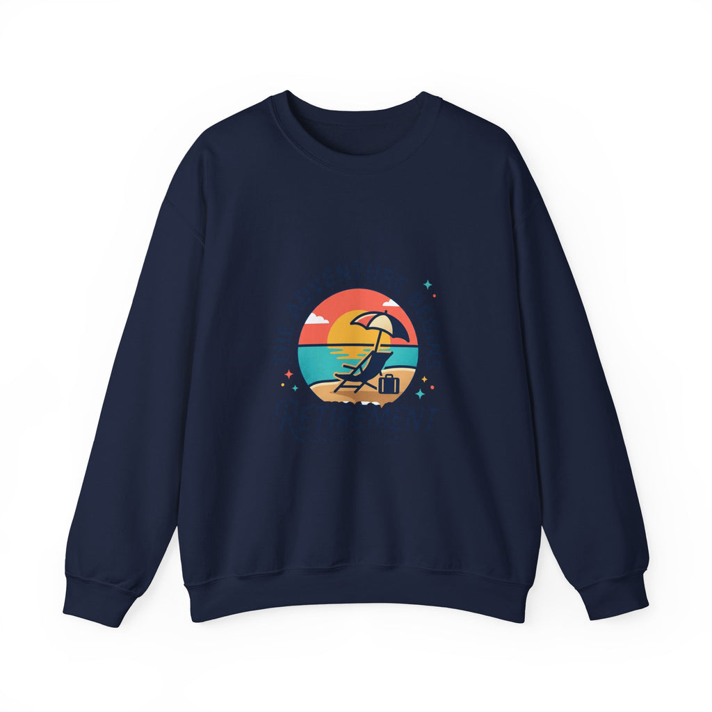 The Adventure Begins Retirement Sweatshirt | beach life, travel