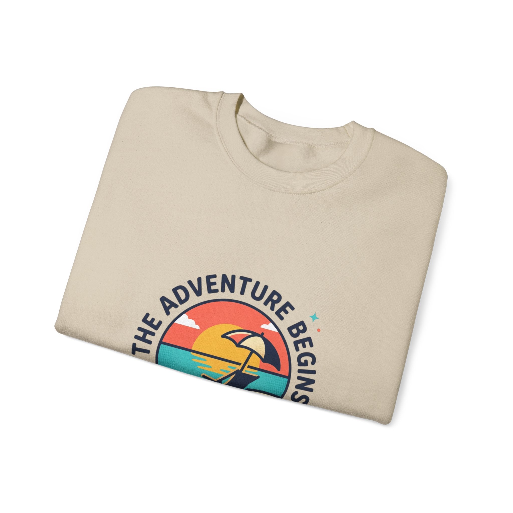 The Adventure Begins Retirement Sweatshirt | beach life, travel