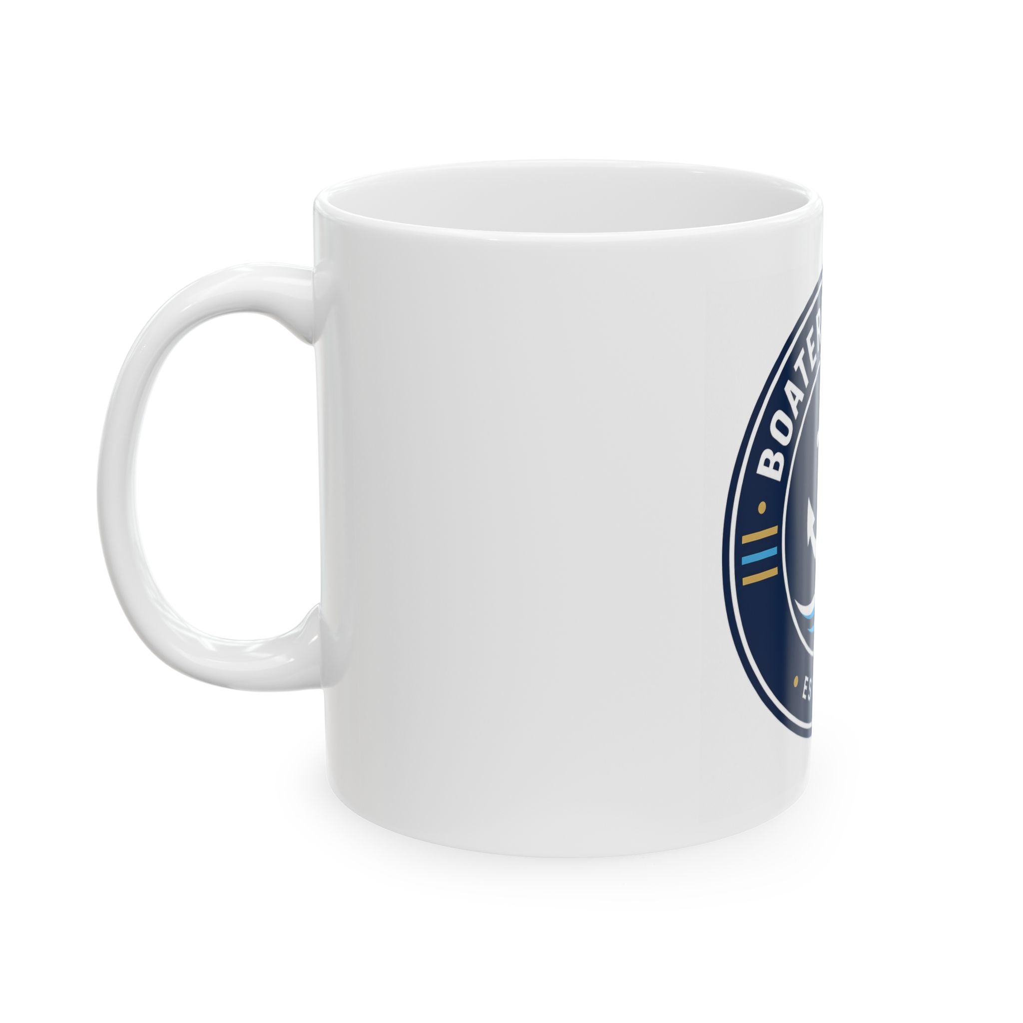 Anchor logo BoatersOnly.com mug | nautical anchor wave emblem