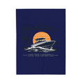 BoatersOnly Anchor Logo Velveteen Plush Blanket — Nautical Anchor Design, Established 2026