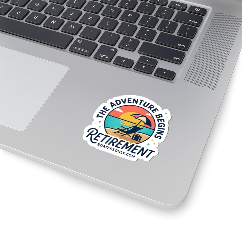 The Adventure Begins Retirement Sticker | Retirement, Beach Life