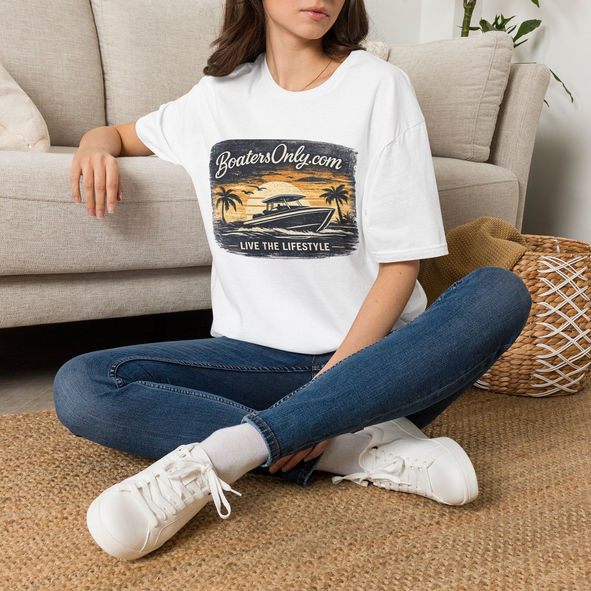 BoatersOnly.com Sunset Boat T-Shirt — Live The Lifestyle Graphic Tee