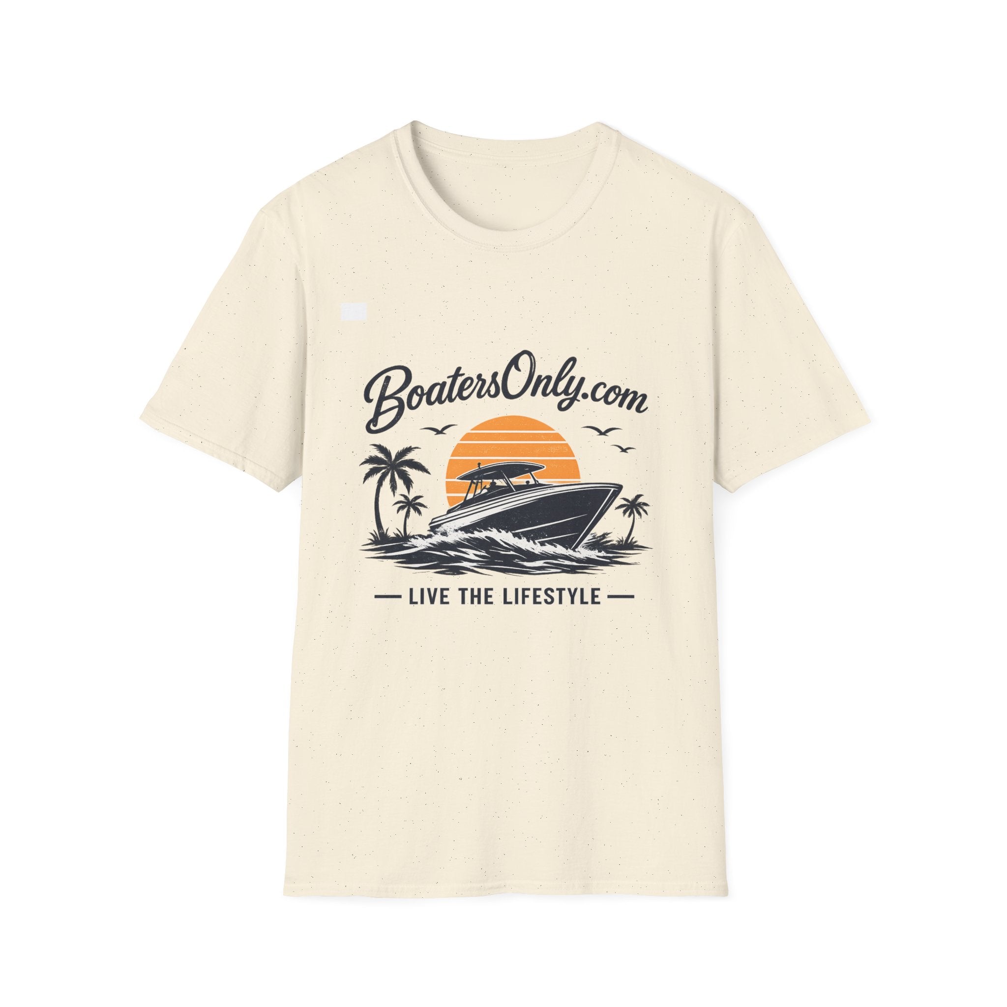 BoatersOnly.com Boat Life T-Shirt — Sunset Palm Boat Tee
