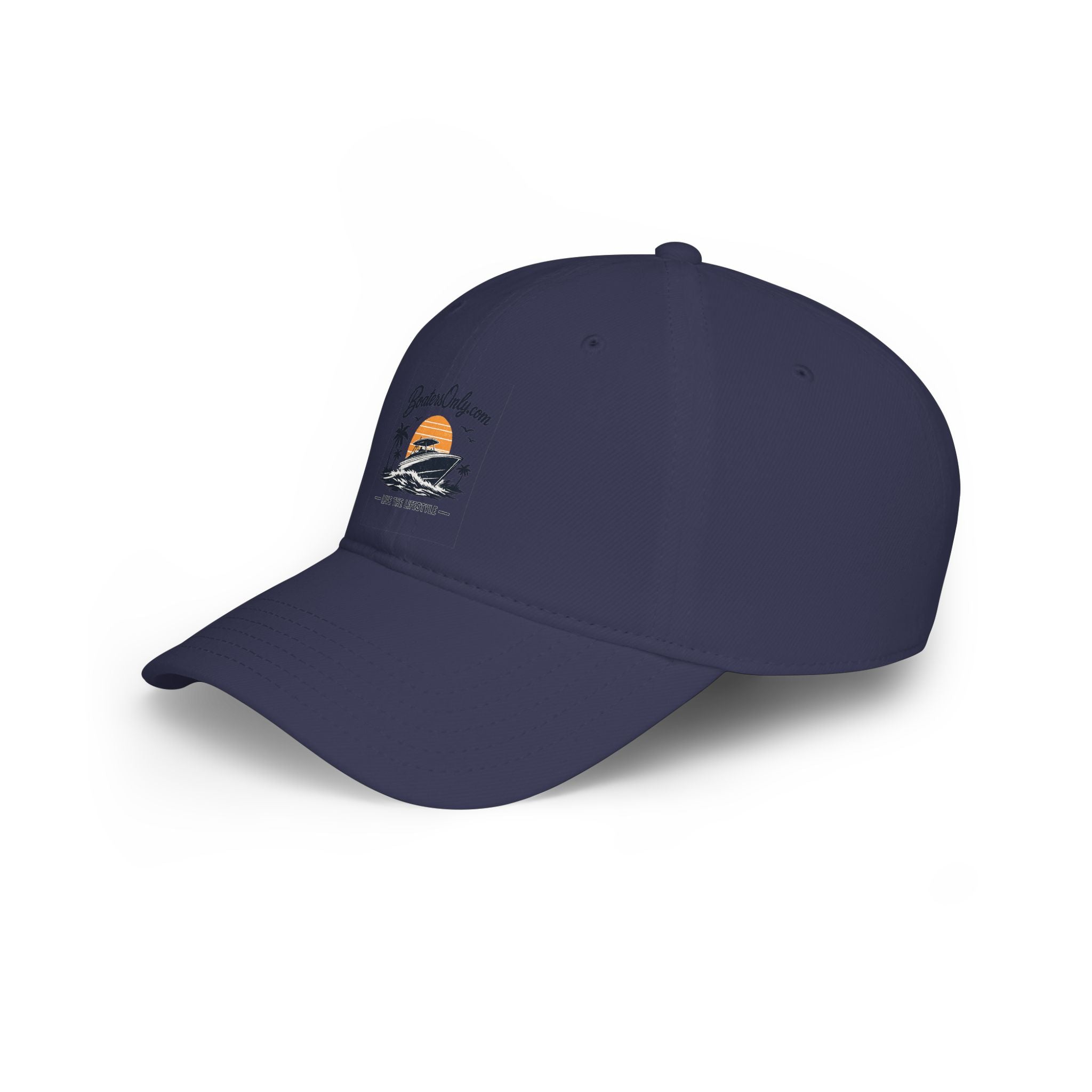 Low Profile Baseball Cap - Retro Sunset Surfing Boat Design