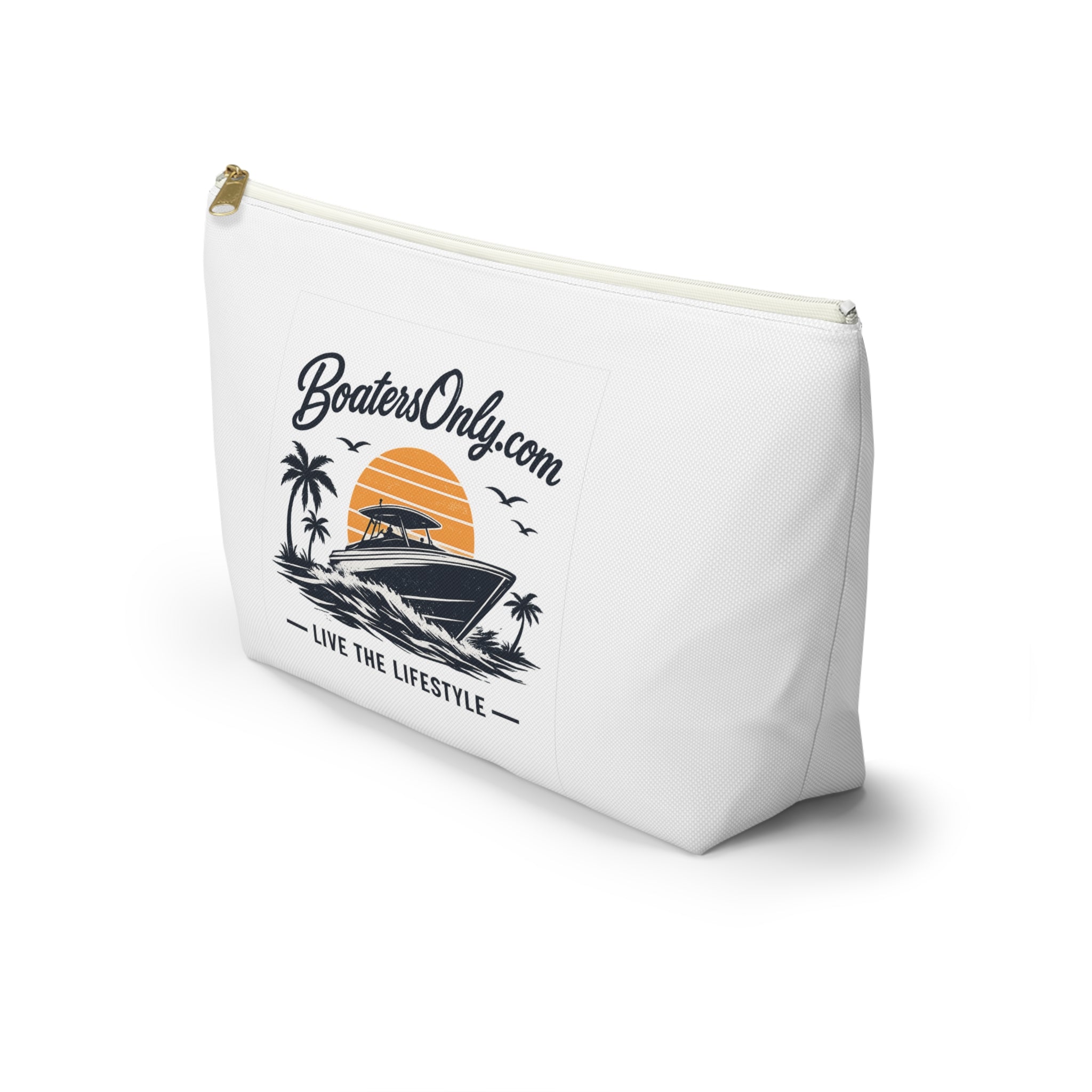 BoatersOnly Boat Life Accessory Pouch — 'Live the Lifestyle' Travel Cosmetic Bag