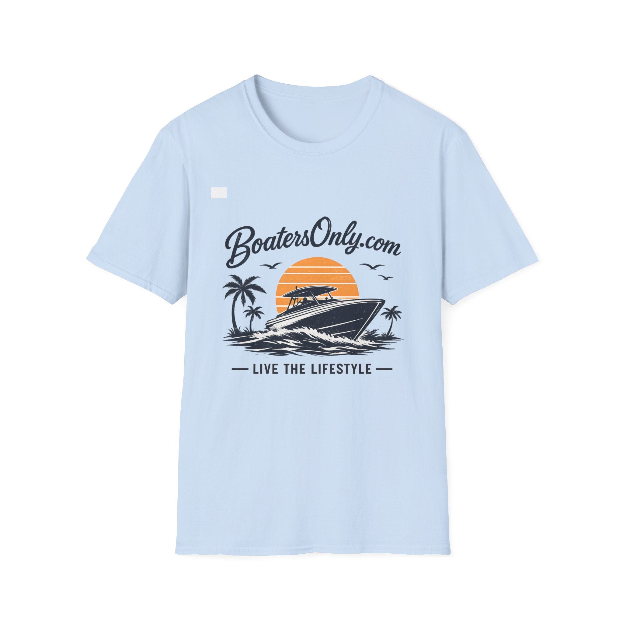 BoatersOnly.com Boat Life T-Shirt — Sunset Palm Boat Tee
