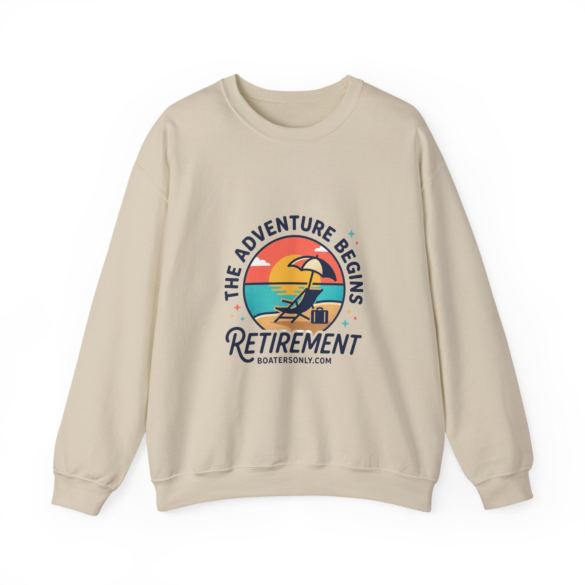 The Adventure Begins Retirement Sweatshirt | beach life, travel